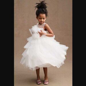 Toddler 4 Princess Daliana Anthropologie Leah tulle flower girl dress Off White